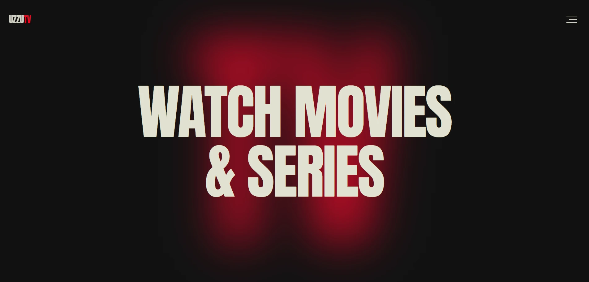 UzzUTV homepage showing movies and TV series to discover